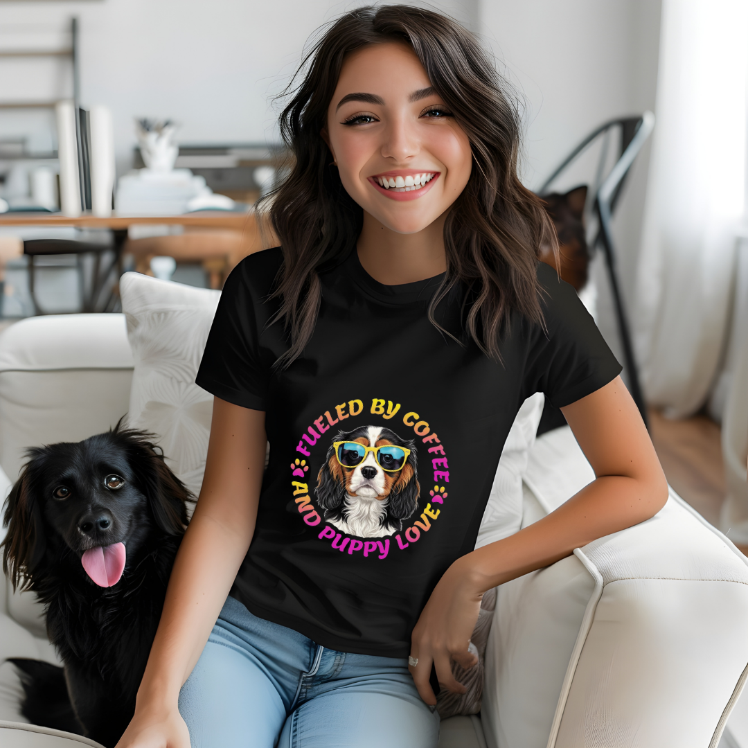 Fueled by Coffee and Puppy Love - Graphic Tee