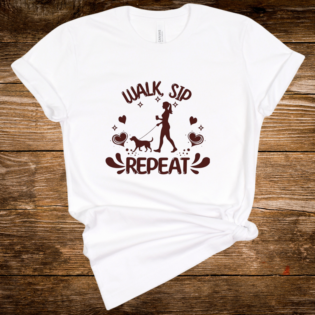 Walk, Sip, Repeat - Graphic Tee