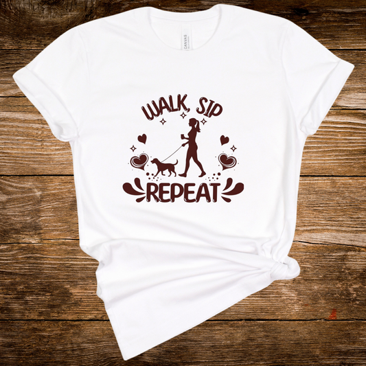 Walk, Sip, Repeat - Graphic Tee