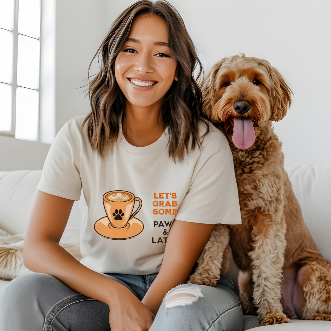 Let's Grab Some Paws & Latte - Graphic Tee