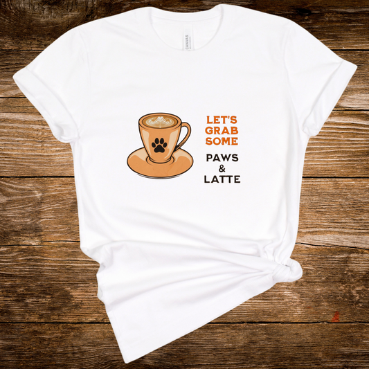 Let's Grab Some Paws & Latte - Graphic Tee
