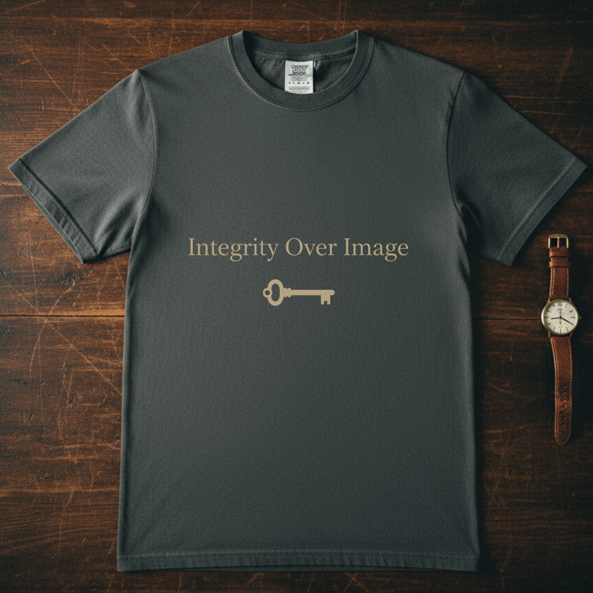 Integrity Over Image Unisex T-Shirt - Garment-Dyed Casual Tee