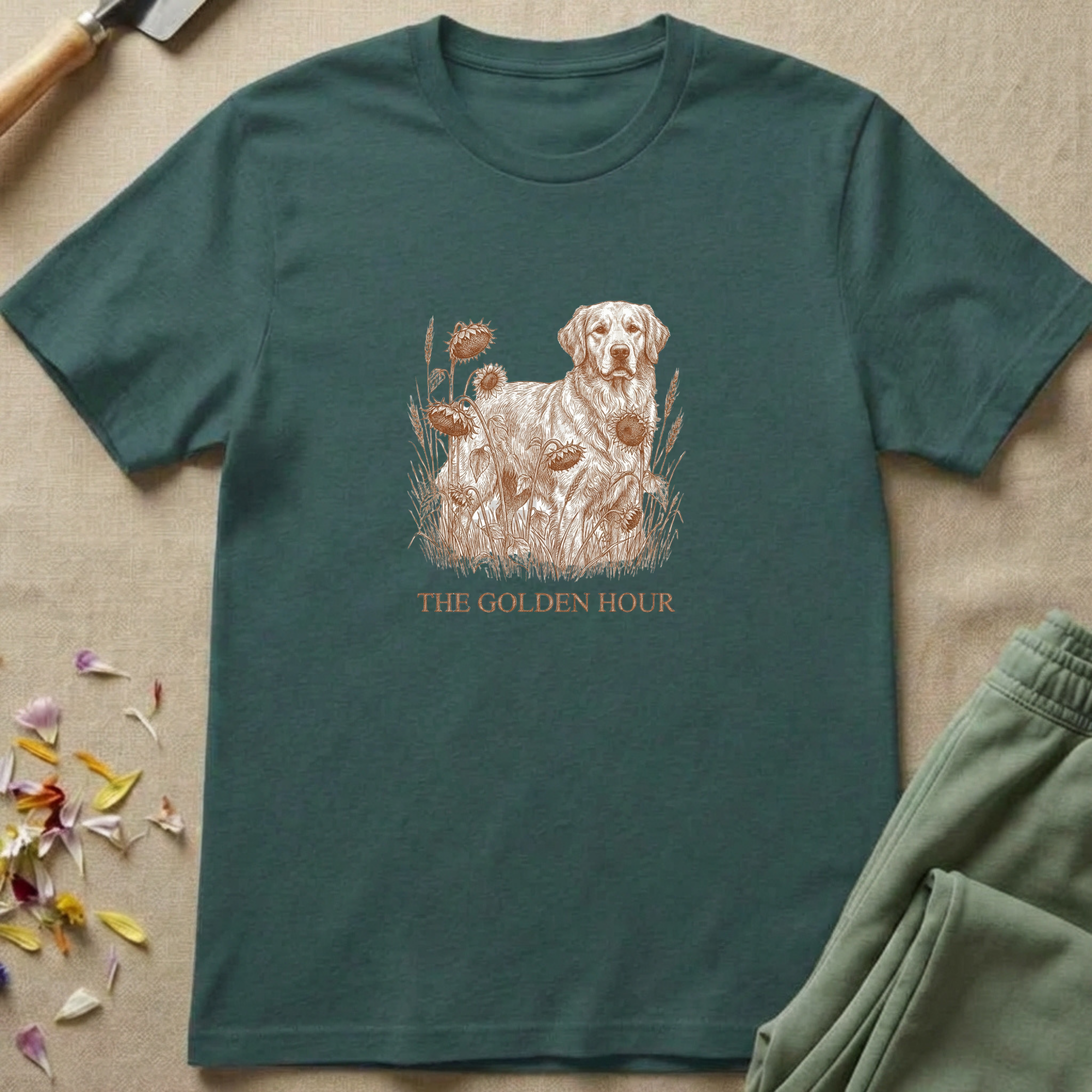 Heirloom Herbarium Golden Retriever T-Shirt