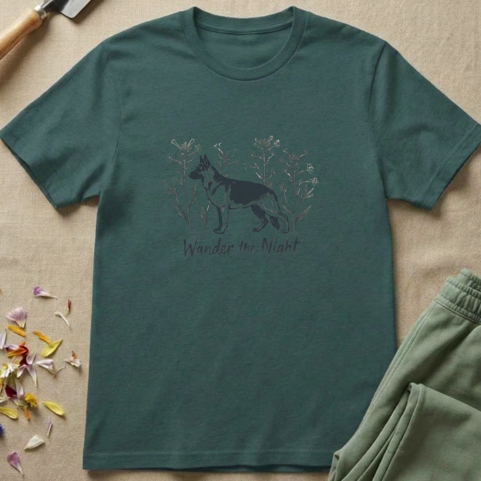 Nocturnal Meadow German Shepherd T-Shirt