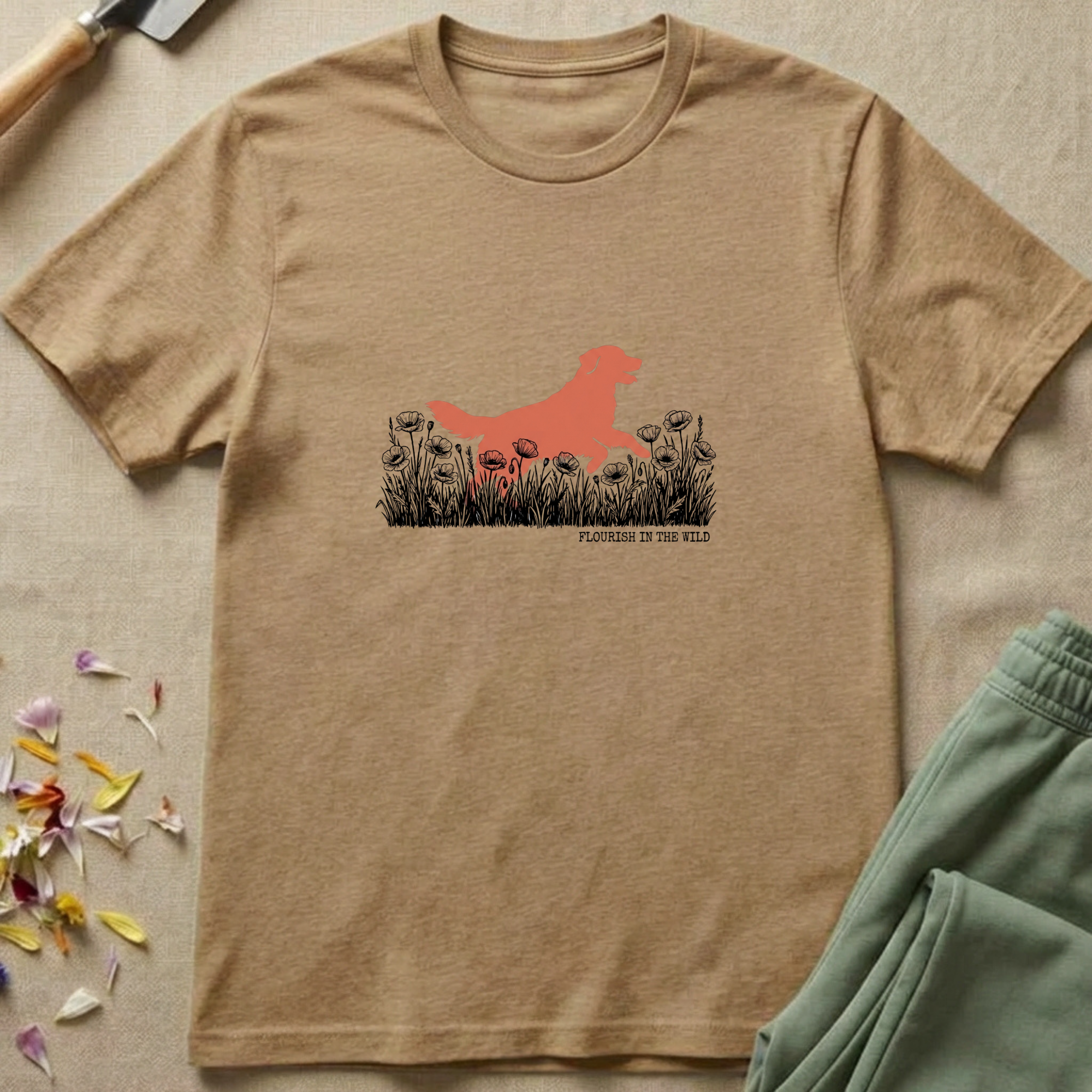 Botanical Homestead Golden Retriever T-Shirt