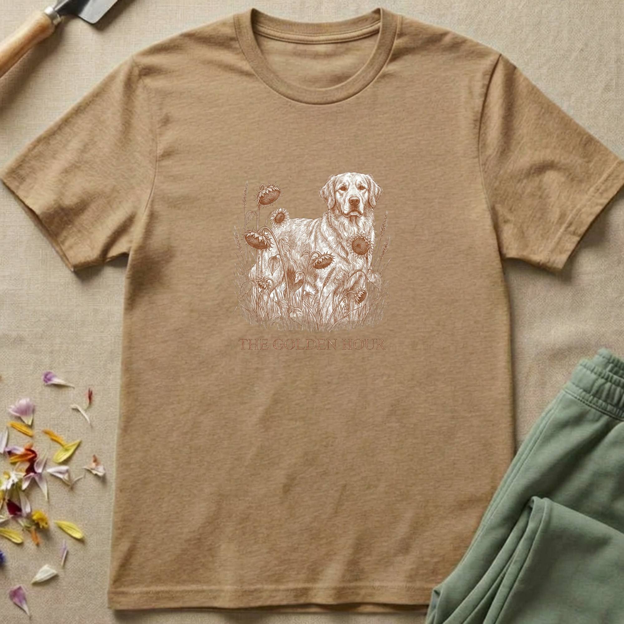 Heirloom Herbarium Golden Retriever T-Shirt