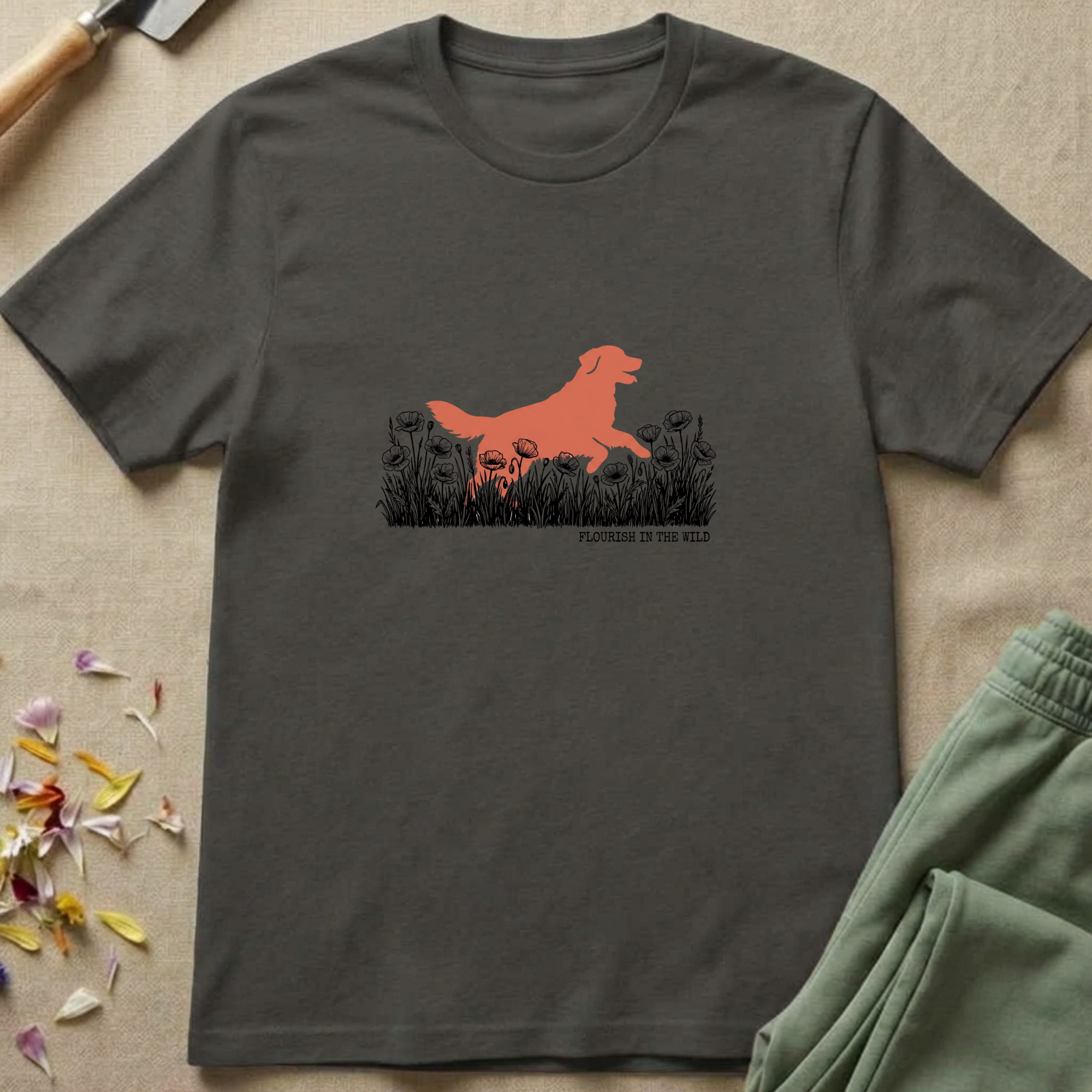Botanical Homestead Golden Retriever T-Shirt