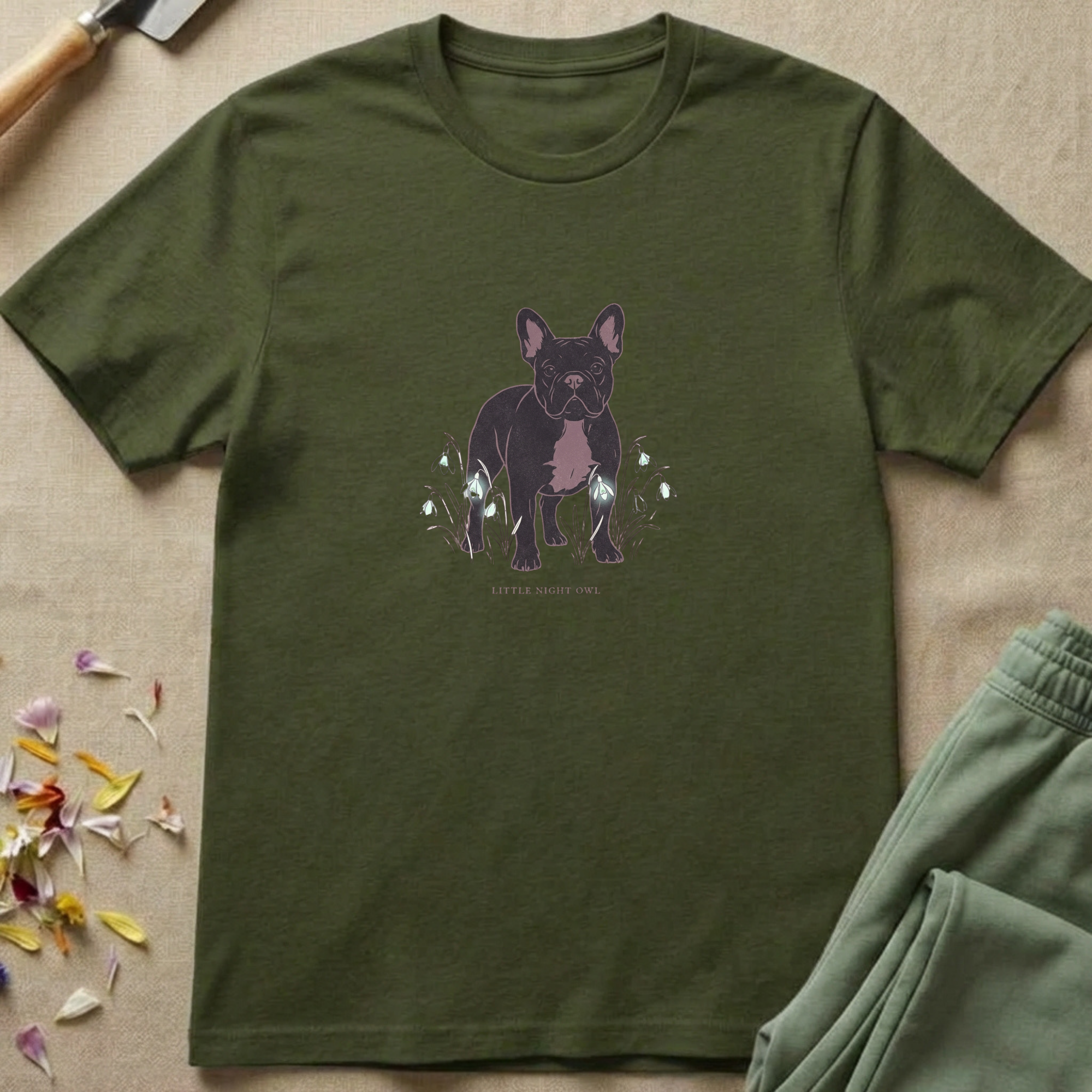 Nocturnal Meadow French Bulldog T-Shirt