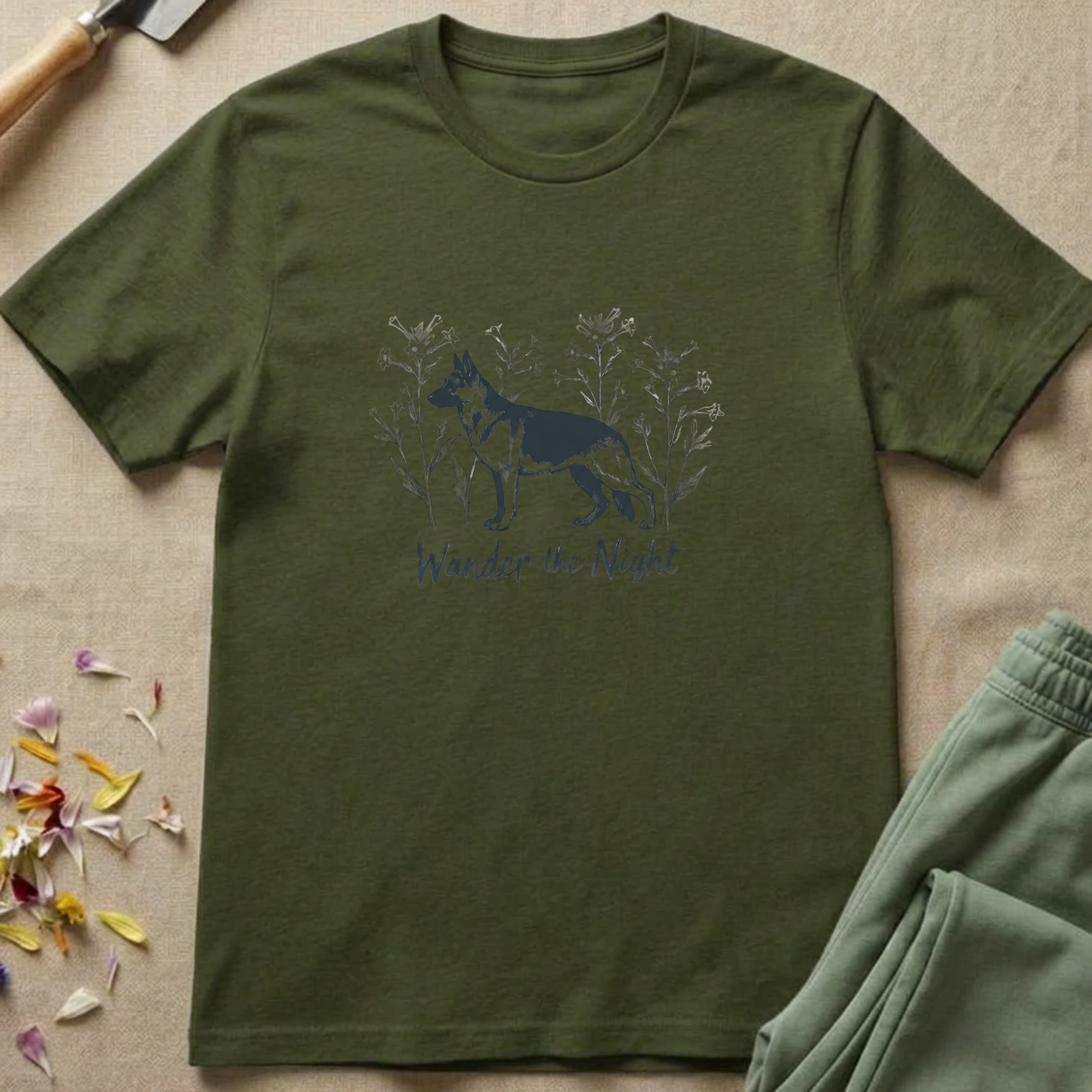 Nocturnal Meadow German Shepherd T-Shirt