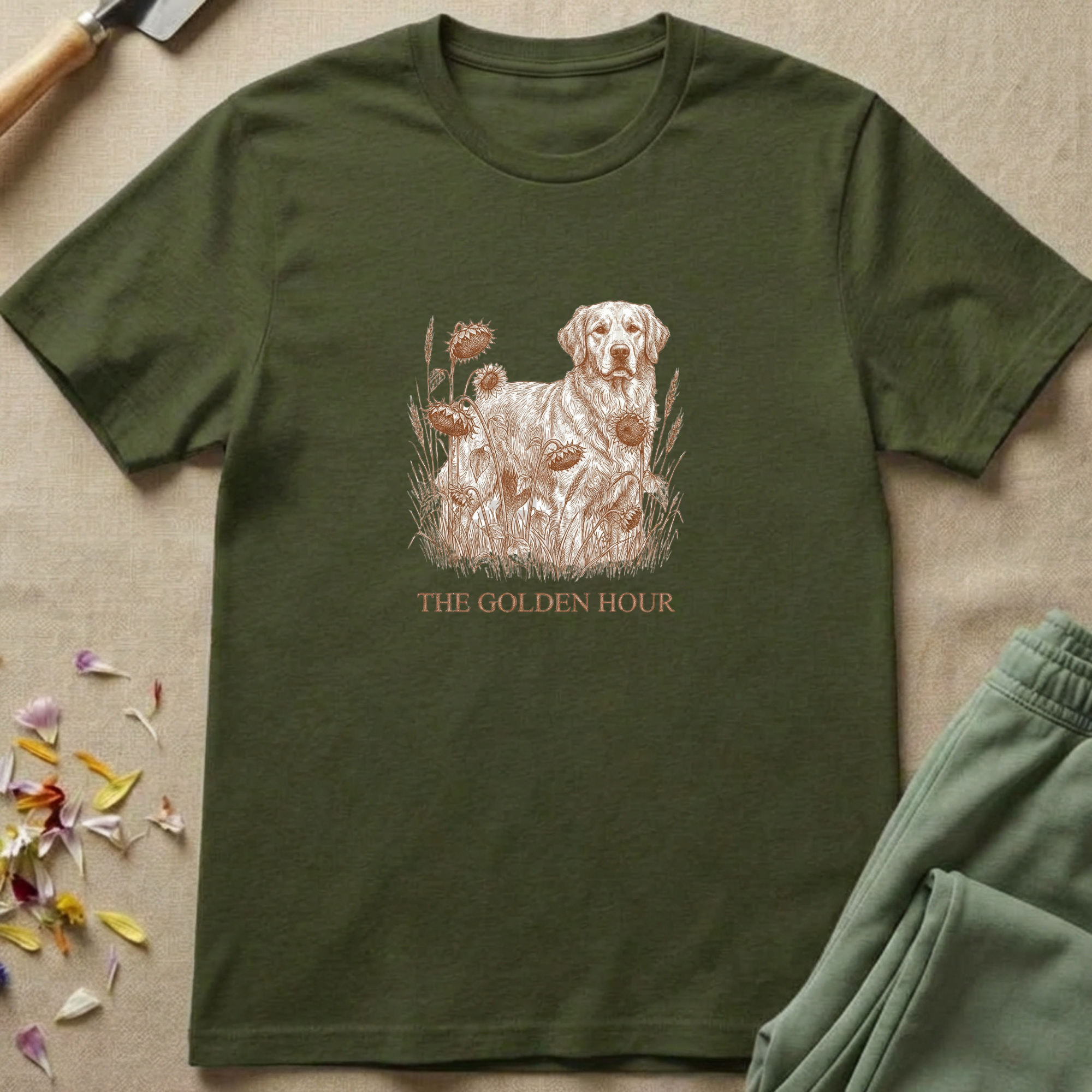 Heirloom Herbarium Golden Retriever T-Shirt