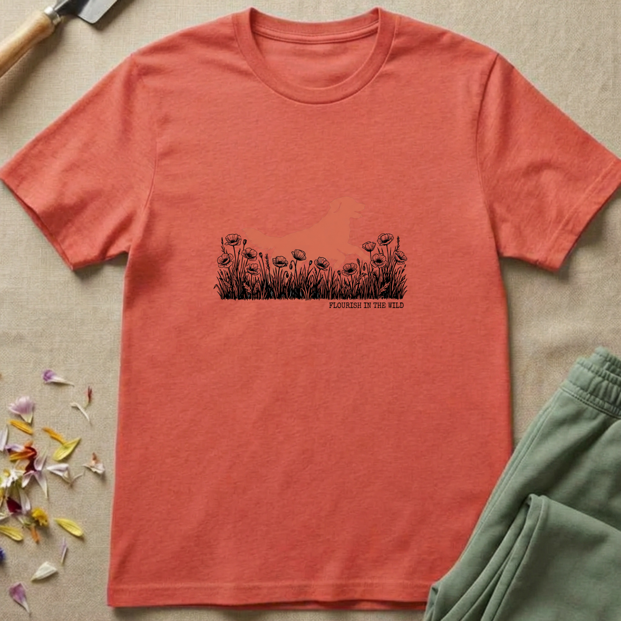 Botanical Homestead Golden Retriever T-Shirt